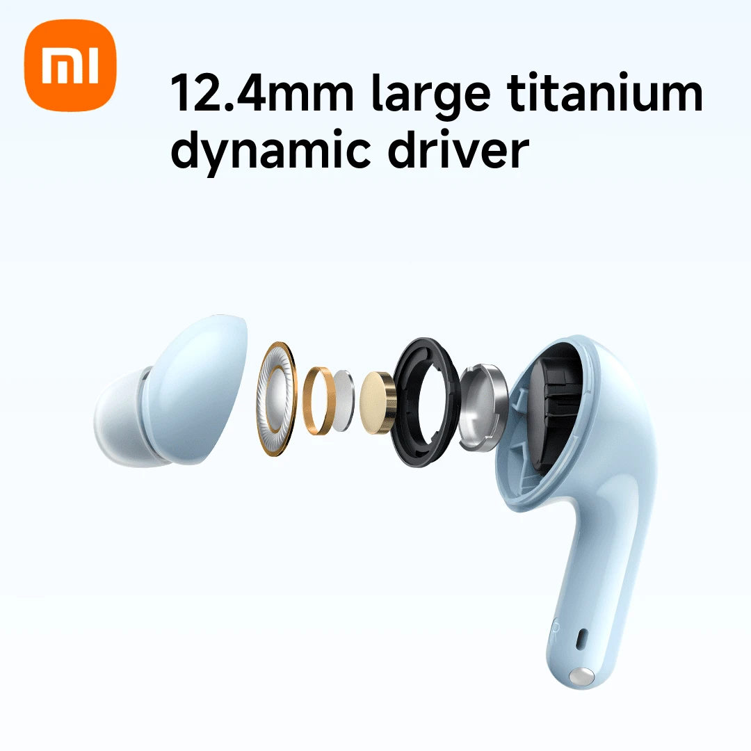 XIAOMI Redmi Buds 6 Lite Black, 12.4mm TitaniumDiaphragm Driver, Up To