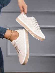 2023年新款杏色女士户外运动网眼休闲鞋，潮流时尚百搭耐磨 - 杏色 - 查看 2