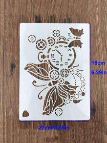 1pc DIY Hollow Painting Template Quay lại trường học - trắng - Xem 10