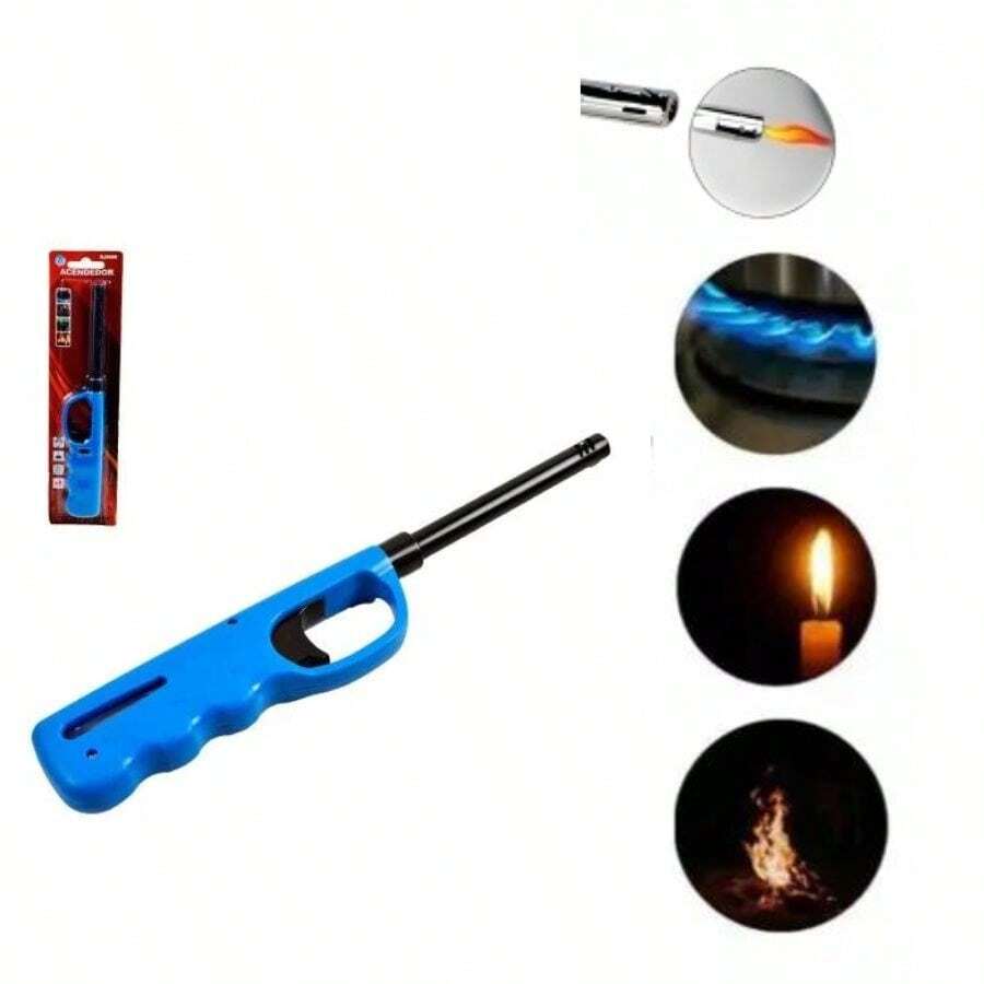 23cm Metal Gas Stove Lighter Rechargeable With Safety Lock - 彩色 - 查看 1