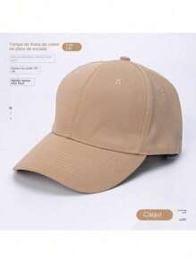 Unisex Men's Women's Basic Casual Plain Curved Brim Sports Cap With Adjustment - 卡其色 - 查看 2