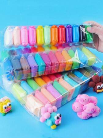 48 piezas Arcilla Plasticina ultraligera de Espacio Arcilla de color Arcilla hecha a mano Molde DIY Juego de plasticina colorida para el Día del Niño (dibujos de embalaje aleatorios) Slime de comida, Pizarra borrable, Slime transparente, Arcilla blanda, Juego de plasticina, Slime de galleta mágica, Kit de Slime, Contenedores de Slime, Arcilla que se seca al aire, Slime, Kit de Slime, Arcilla