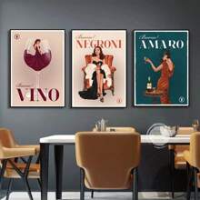 1PC Ý Cổ Điển Cocktail Đồ Uống Rượu Mì Ý Chanh Áp Phích Minh Họa Nghệ Thuật Tranh Canvas In Mì Ý Thực Phẩm Trang Trí Tường Nhà Bếp Không Khung - Nhiều màu - Xem 5