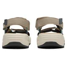 Puma 男女通用 Traek Lite 户外旅行沙滩凉鞋，舒适一脚蹬鞋 389075-07 - 米白色熱帶湖藍-杏仁糖色 - 查看 9