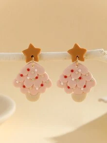 1 对手工制作聚合物粘土红色圣诞老人和拐杖糖可爱卡通耳环，圣诞主题 - 綜合圖 - 查看 5