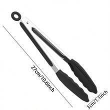 1 包 9 英寸和 12 英寸厨房钳，优质硅胶不粘不锈钢烧烤烹饪烧烤锁定食物钳