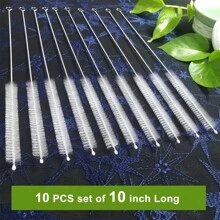 10pcs Long Straw Cleaning Brushes Extend 9.05 Inches (Approx. 23 Cm), Wide 10 Mm Diameter Pipe Cleaner, Long Straw Brushes For Straw Mugs, Water Bottles And Tubes, Drinking Straw Cleaning Brushes Set Of 10/5pcs