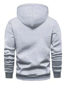 男士常规款轻质连帽衫，带口袋，长袖休闲运动衫，适合春秋季节，适合休闲、通勤、户外活动、度假，是送给丈夫或男朋友的绝佳礼物 - 淺灰色 - 查看 3