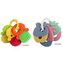 Juguetes de dentición para bebés, bandeja de hielo de silicona para dentición de bebés, llaves de dentición, set de dentición con forma de fruta, adecuado para bebés y niños pequeños, regalo de Pascua (colores de juguetes emparejados al azar) - Multicolor - Ver 12