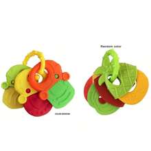 Juguetes de dentición para bebés, bandeja de hielo de silicona para dentición de bebés, llaves de dentición, set de dentición con forma de fruta, adecuado para bebés y niños pequeños, regalo de Pascua (colores de juguetes emparejados al azar) - Multicolor - Ver 10