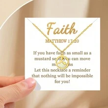 1 件芥菜籽项链，基督教女性礼物，毕业礼物，洗礼励志山项链生日礼物送给女性朋友妈妈奶奶，宗教信仰珠宝 - 彩色 - 查看 13