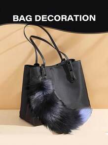 1Pc Key Ring ,Tails Chain Keychain Keyring Gift,Cute Simulation Fox Tail Keychain Pendant Key Chain Bags Charm Keys Holder,Thanksgiving, Valentine's Day Holiday Gifts(Random Color) - Multicolor - View 2