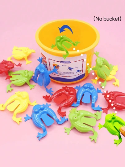 20 件随机颜色跳蛙弹跳玩具，新奇各种减压玩具，生日礼物，派对礼物，创意小礼物，节日配饰，生日派对用品。生日礼物。艺术工艺装饰礼物（无桶），艺术玩具，跳跃玩具，跳蛙玩具