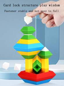 Set Building Blocks Pyramid Stacking Montessori Toys Girl Boys Birthday Gifts,Changeable Building Blocks Pyramid Large Particles, Luban Tower Children's Early Education Educational Assembly Stacking Toys Changeable Shapes, Parent-Child Interaction To Unleash Imagination,Preschool Learning Activities Sensory Toy Christmas Gift Room Decoration - Multicolor - View 6
