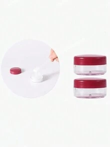 1 件/7 件旅行瓶容器、可再填充瓶套装（带洗漱包）、空液体容器、防漏液体分配瓶、随身携带化妆包、面霜罐、旅行必需品、飞机旅行配件、旅行瓶套装、防漏便携式洗漱容器套装、透明 PP 航空尺寸化妆品容器（用于乳液、洗发水、面霜、肥皂，带便携包）、旅行必需品旅行瓶套装泵乳液瓶锻炼露营度假必需品假期巡航 - 酒紅色 - 查看 5