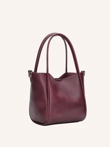 DK DKMG 1pc Women Classic Solid Color Handbag With Detachable Pouch, Versatile Tote Bag Suitable For Outdoor, Dating, Vacation, Shopping, Party And Daily Use