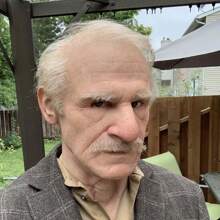 1pc, White-Haired Old Man Mask, Silicone Mask Head Cover, Halloween Costume Props, Halloween Party Costume Mask, Role-Playing Costume Headdress, Prank Head Cover, Suitable For Bars, Clubs, Entertainment Games - Multicolor - View 1