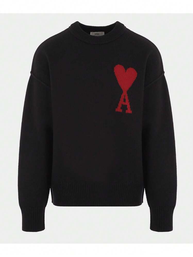 AMI Men's Sweater BLACK BFUKS006018009-1 | SHEIN USA