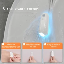 1 pieza Luz nocturna con sensor de movimiento infrarrojo RGB, lámpara decorativa, iluminación de escaleras, lámpara para taza de inodoro impermeable, pequeña luz nocturna recargable, encendido/apagado automático por la noche, para cocina, dormitorio, entrada, sala de estar, pasillo, baño