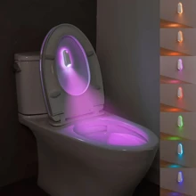 1 pieza Luz nocturna con sensor de movimiento infrarrojo RGB, lámpara decorativa, iluminación de escaleras, lámpara para taza de inodoro impermeable, pequeña luz nocturna recargable, encendido/apagado automático por la noche, para cocina, dormitorio, entrada, sala de estar, pasillo, baño