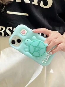 Ốp lưng chống sốc bằng silicon cá nhân hóa hình con rùa nhỏ phát sáng tương thích với Apple IPhone 15 Pro Max/Viral IPhone 14 Pro Max/IPhone 13 phiên bản mới/IPhone 12/IPhone 15/IPhone 14 - màu xanh lá - Xem 6
