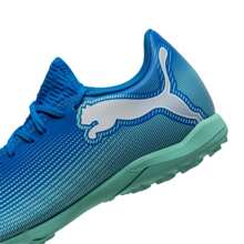 Puma Men's Football Shoes FUTURE 7 PLAYTT Spikes Low-Top Artificial Turf Lightweight Broken Nails Football Shoes 107943-01 - Super Blue-mint Green-white - View 7