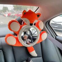 1pc Acrylic Cartoon Elephant & Fox Baby Car Seat Mirror Rearview Mirror Doll (Non-Glass Mirror)