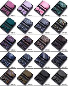 AlanKing 1 Bộ hộp quà tặng sang trọng chứa cà vạt sọc, nơ, khăn bỏ túi, khuy măng sét, phụ kiện vest cho nam giới công sở trang trọng - Màu sắc hỗn hợp - Xem 3