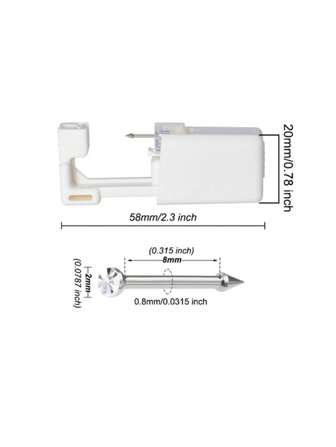 2/4/10 st engångs steril näspiercing verktygssats med rostfritt stål CZ nässtift