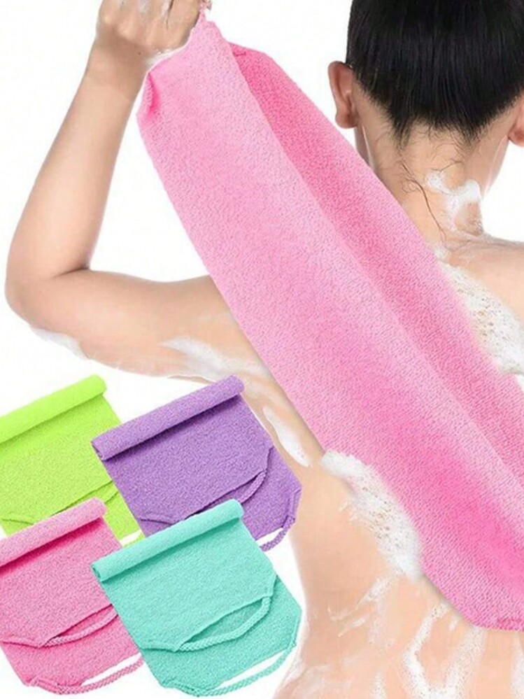 Long Exfoliating Back Scrubber Loofah With Handles For Shower, 1pc,Bag,Organizer,Storage,Hair Clips - Multicolor - View 1