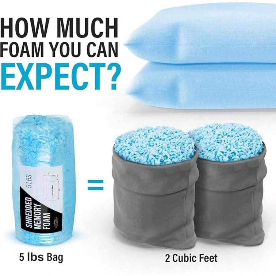 Bean Bag Filler, 10 LBS Premium Bean Bag Booster Shredded Memory Foam