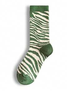 5 双女士多色个性丝袜，复古格子袜子，适合女性日常穿着休闲袜 - 彩色 - 查看 5