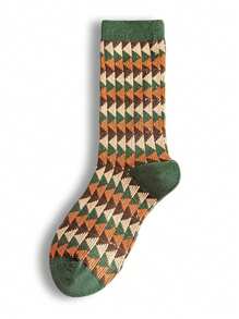 5 双女士多色个性丝袜，复古格子袜子，适合女性日常穿着休闲袜 - 彩色 - 查看 8