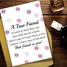 1pc Emotional Friendship Card, Suitable For Appreciation To Best Sister Or Bestfriend, Understands My Heart, Long-Distance Friendship, Birthday Card, Gift Card,Christmas - Red - View 3