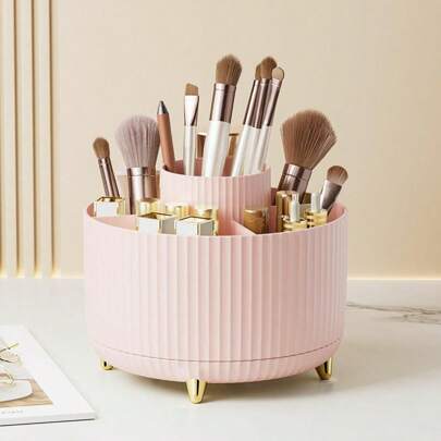 Organizador De Maquiagem Rotativo 360 Caixa De Armazenagem De Cosméticos De Mesa De Grande Capacidade Portátil Batom-cor aleatoria