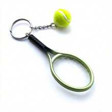Miniature Simulation Tennis Racket Keychain - The Perfect Gift For Tennis Fans, Women And Couples Halloween Car Accessories Bag Charm School Cute Goth Y2k - Multicolor - View 7