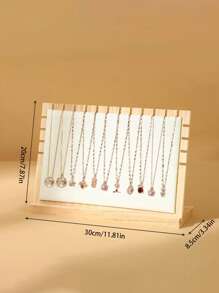 TONVIC 1PC Creative Solid Wood Necklace Display Stand, Fashion Jewelry Display Rack, Sweater Chain Pendant Holder, Jewelry Display Prop - Horizontal 30cm*20cm - View 3
