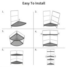 1 件扇形角落搁架单元、储物架、书架、浴室洗发水化妆品收纳架、浴室配件、家庭/办公室装饰展示架 - 彩色 - 查看 7