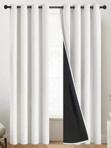 Estelar Textiler 1 件装白色遮光窗帘全房间遮光窗帘适用于卧室客厅遮光窗帘适用于客厅 - 白色 - 查看 24