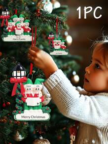 LICVIC Personalized 2025 Christmas Hanging Ornaments, Custom 2-5 Names Family Xmas Tree Decoration, Personalized Family Ornaments, Personalized Family Christmas Ornaments 2025, Customized Name Christmas Ornaments, DIY Family Christmas Ornament, Customizable, Room Decor, Christmas, Mom, Dad, Family - Streetlight Snowman - View 5