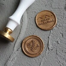 1 PC Personalized Wax Sealing Stamp With Wooden Handle Custom Your Design/Your LOGO/Your Name Back To School,Back To School,School Supplies - Multicolor - View 8