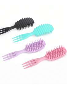 1 Chiếc Lược Chải Tóc Xoăn Ướt, Lược Chải Tóc Xoăn Định Hình, Massage Nút Mềm, Gỡ Rối Tóc Đen, Lược Chải Tóc Trident Giảm Tóc Bị Kéo & Tách Xoăn, Dụng Cụ Tạo Kiểu Và Định Hình Cho Nam Nữ - Nhiều màu - Xem 6
