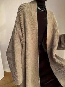Cardigan en tricot de laine à manches longues et ouvert devant pour femmes, automne et hiver
