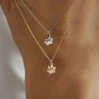 Cute Cat Claw Pendant Necklace For Women, 18K Gold Exquisite Pet Theme Necklace, Silver Gold Rose Gold Claw Print Necklace,Waterproof And Non Fading, Cute Jewelry Gifts For Pet Lovers, Christmas Jewelry Gifts