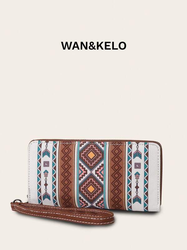 RFID Women's Vintage Bohemian Style With Waterproof Coin Pouch And Card Slots Gifts Hand Bags For Ladies Essentials Items Big Wallet For Women Wallet Purse Wallet Long Wallet Wristlet Wallet
