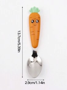 1pc/1set/4pcs Carrot Shaped Stainless Steel Cutlery Set, 2pcs,Kitchen,Christmas Gift,School Supplies