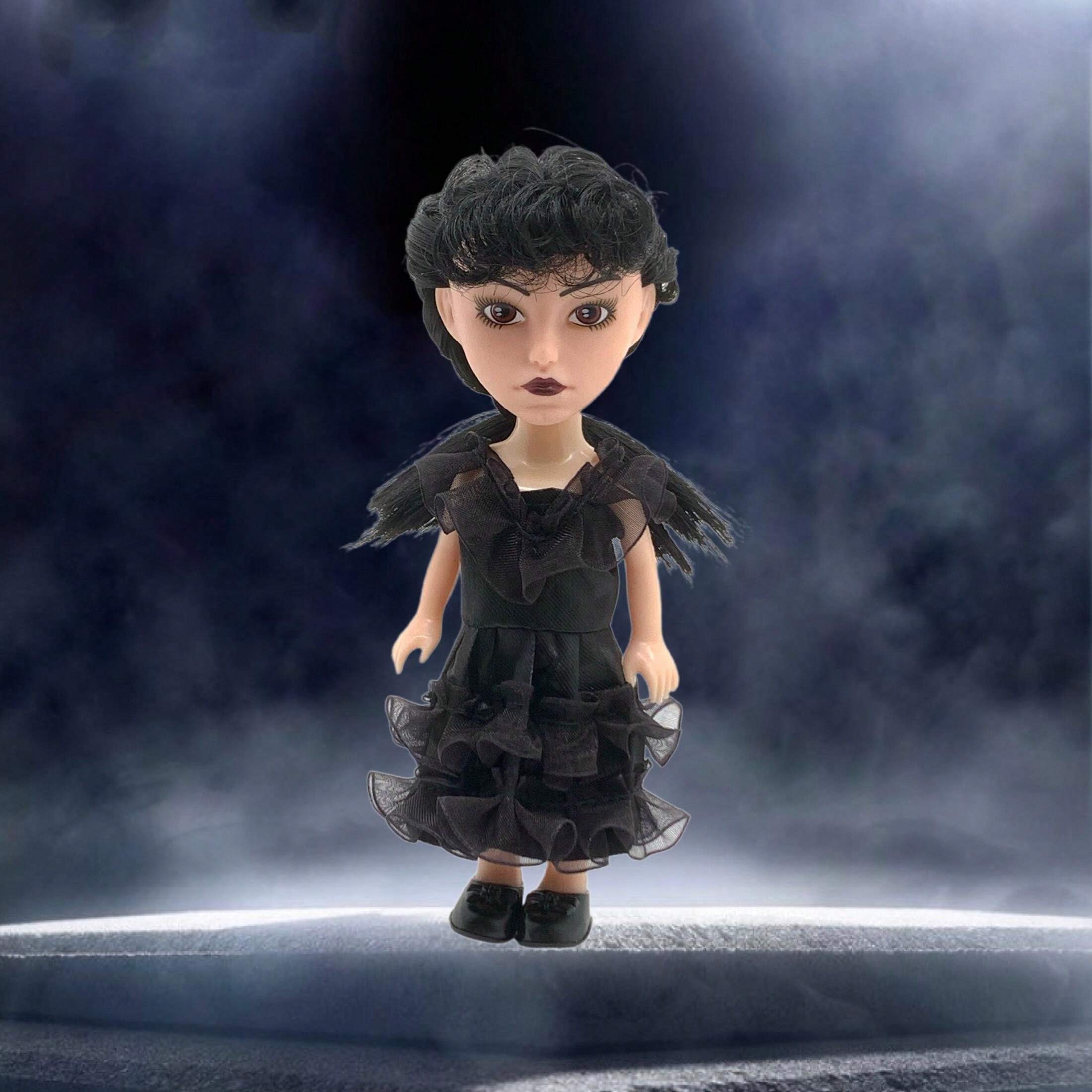 11.8 Inch Gothic Doll, Classic Double Braided Black Hair, Charming Wine