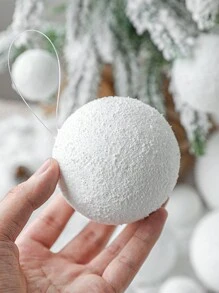 6 件、12 件圣诞白色泡沫球雪球圣诞树装饰挂饰饰品派对氛围用品，圣诞节 - 白色 - 查看 3