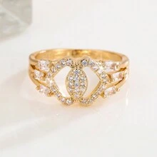 1 chiếc nhẫn Cubic Zirconia thời trang cao cấp phong cách Hàn Quốc để đeo hàng ngày, vừa vặn với ngón tay - nhẫn - Xem 6