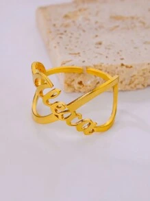 1 件定制无限名字指环个性化戒指适合女士男士情侣礼物不锈钢首饰